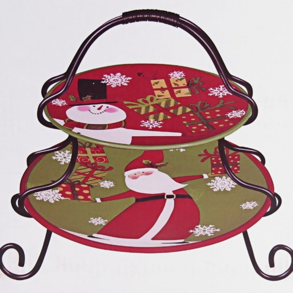 Certified International Christmas Presents 2-Tiered Server
